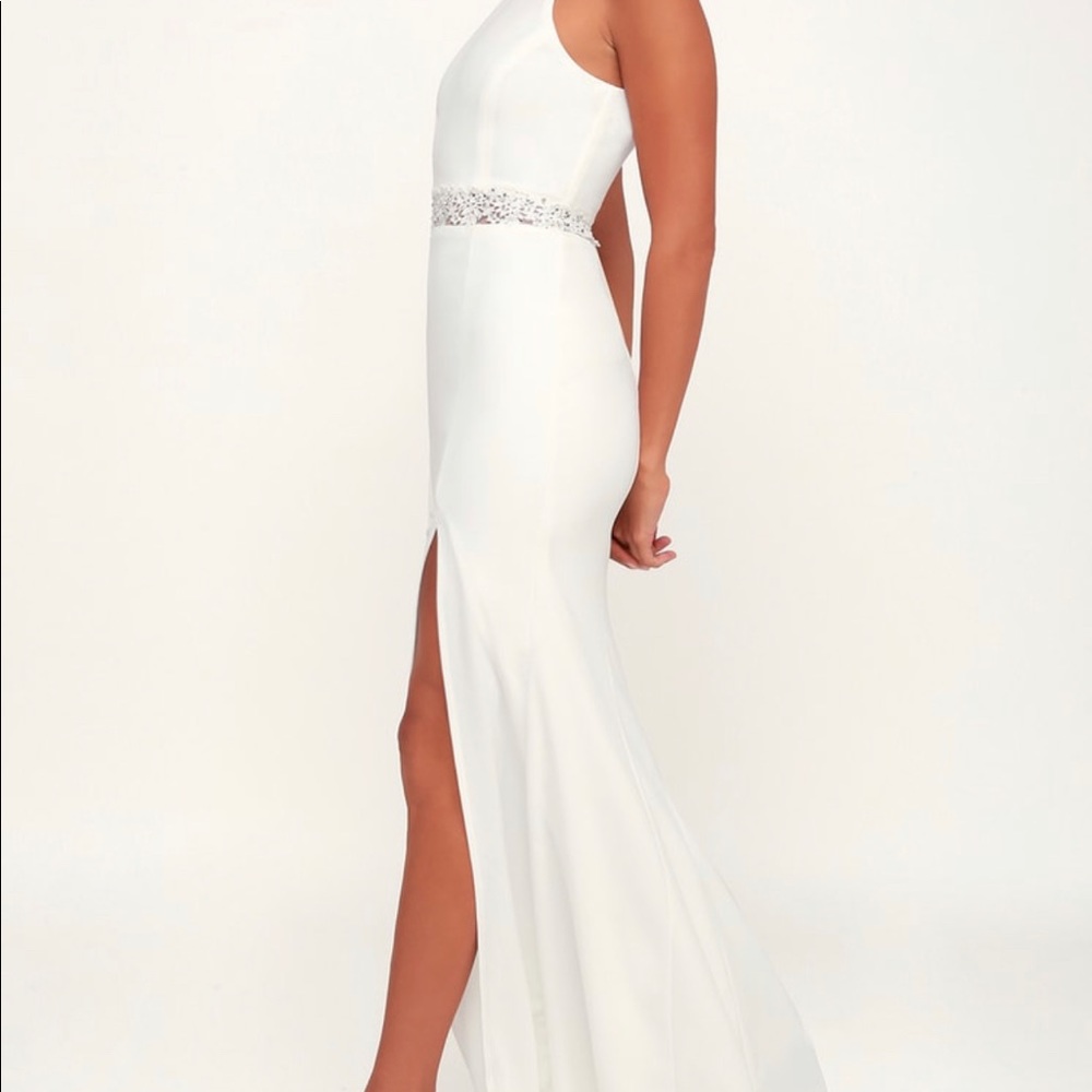 Heart White Lace Maxi Dress